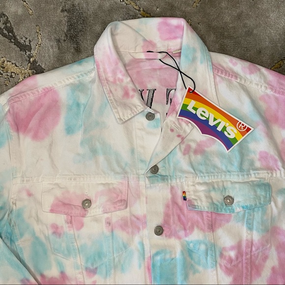 Levi's Pride Tie Dye Denim LGBTQ Trucker Jacket - Picture 3 of 5